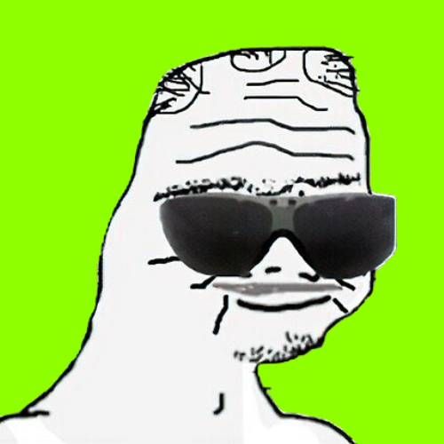 $UNC mascot: a grayscale unc wearing dark sunglasses on a Robinhood-green background